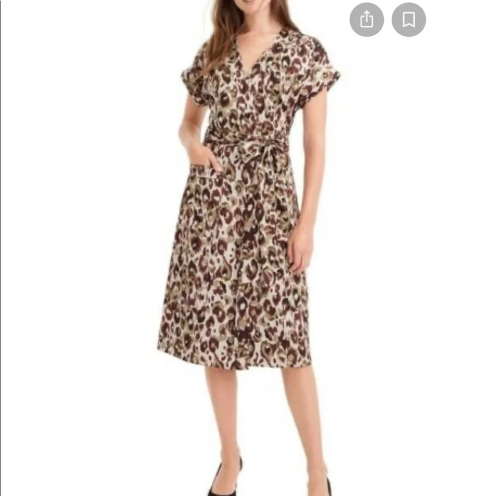 J. Crew Leopard Print Wrap Dress